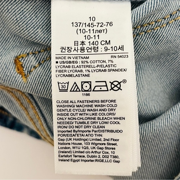 Gap Kids Star Printed Super Skinny Ankle Denim Jeans Light Wash Raw Hems Sz 10 - Picture 4 of 14